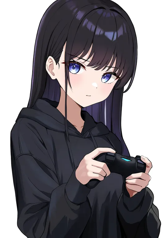 masterpiece, best quality, newest, absurdres, highres, safe, holding_game_controller, 1girl, solo, simple_background — by k3scat, made with ComfyUI