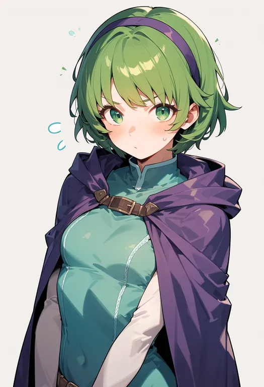 masterpiece, best quality, score_7, safe, nino (fire emblem), fire emblem, solo, upper body, simple background — by k3scat, made with ComfyUI