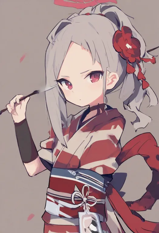 masterpiece, best quality, general, obi, 1girl, solo, upper body, simple background — by k3scat, made with ComfyUI