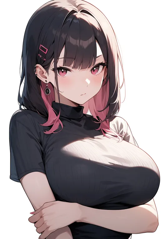 masterpiece, best quality, score_7, safe, clear card, 1girl, solo, upper body, simple background — by k3scat, made with ComfyUI
