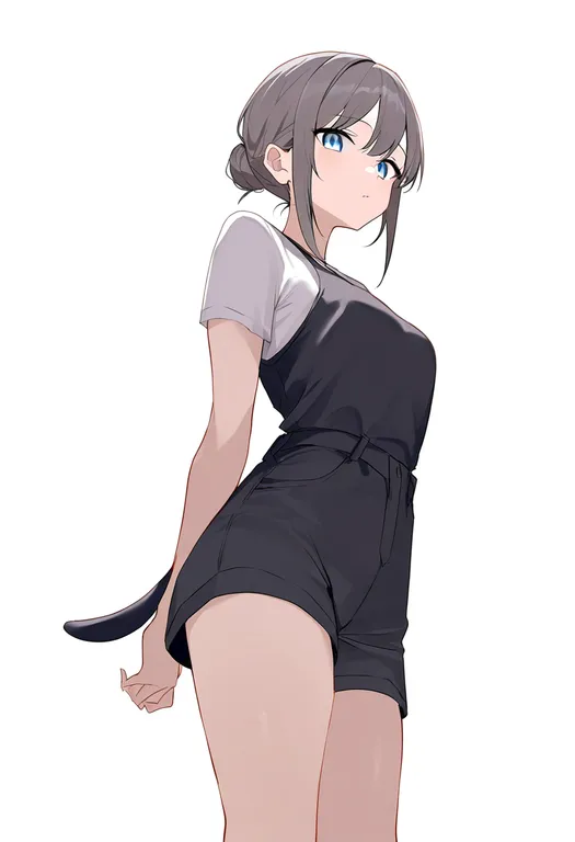 masterpiece, best quality, newest, absurdres, highres, safe, sheep_tail, 1girl, solo, simple_background — by k3scat, made with ComfyUI