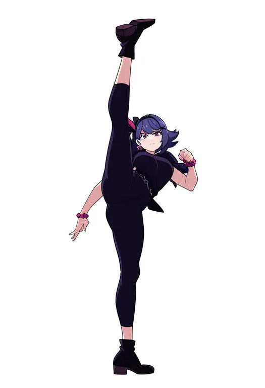 masterpiece, best quality, newest, absurdres, highres, safe, divekick, solo, simple_background — by k3scat, made with ComfyUI