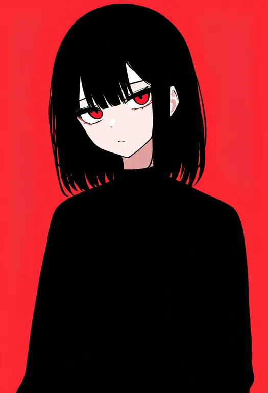 masterpiece, best quality, newest, absurdres, highres, safe, completely_unamused, 1girl, solo, simple_background — by k3scat, made with ComfyUI