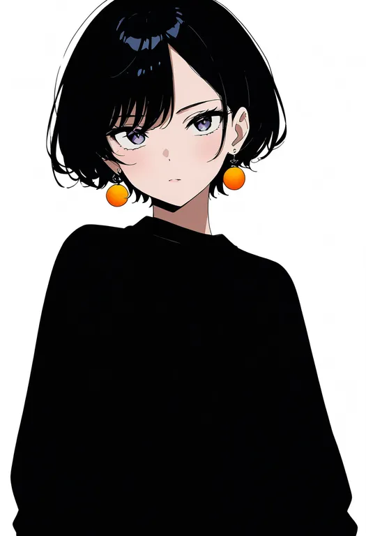 masterpiece, best quality, newest, absurdres, highres, safe, sun_earrings, 1girl, solo, simple_background — by k3scat, made with ComfyUI