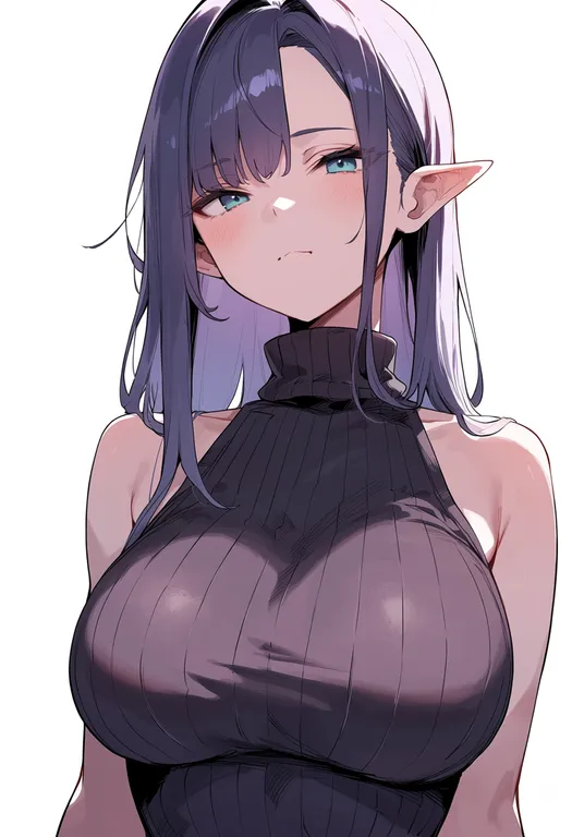 masterpiece, best quality, score_7, safe, sona (league), solo, upper body, simple background — by k3scat, made with ComfyUI