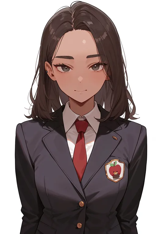 masterpiece, best quality, score_7, safe, apple core, 1girl, solo, upper body, simple background — by k3scat, made with ComfyUI