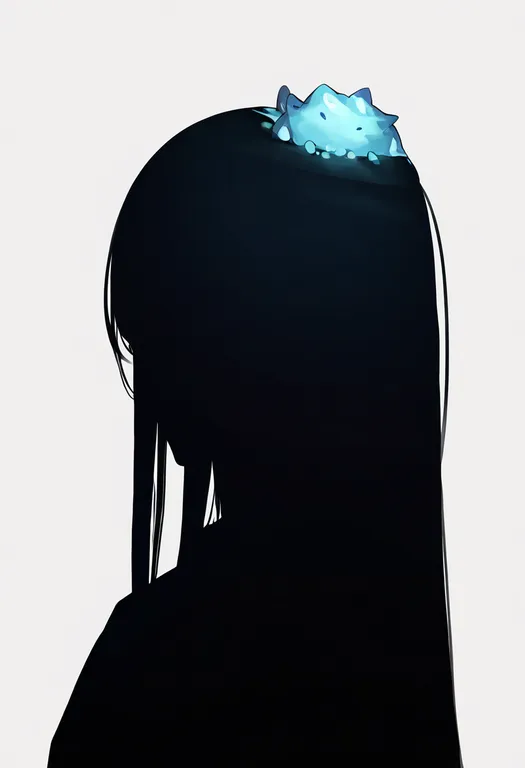 masterpiece, best quality, newest, absurdres, highres, safe, creature_on_head, 1girl, solo, simple_background — by k3scat, made with ComfyUI