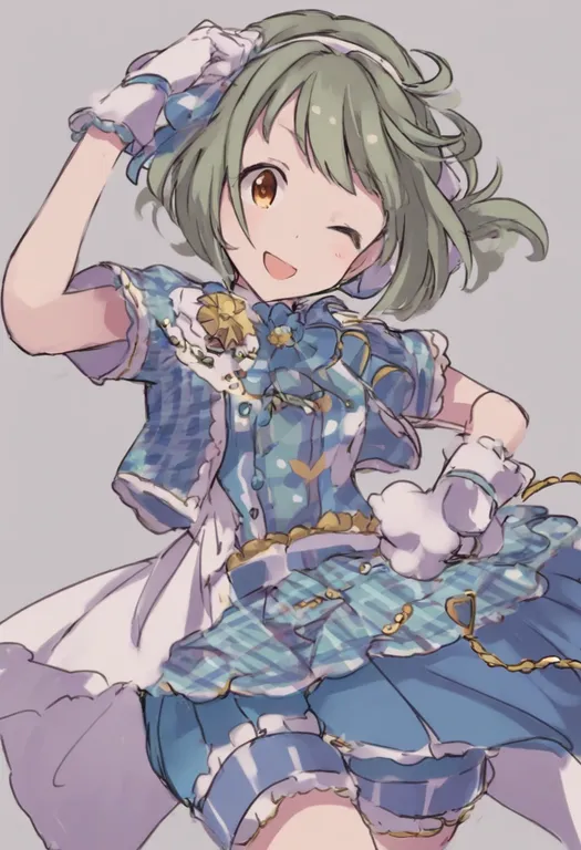 masterpiece, best quality, general, idolmaster side-m, solo, simple background — by k3scat, made with ComfyUI