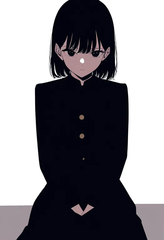 masterpiece, best quality, newest, absurdres, highres, safe, hands_on_lap, 1girl, solo, simple_background — by k3scat, made with ComfyUI