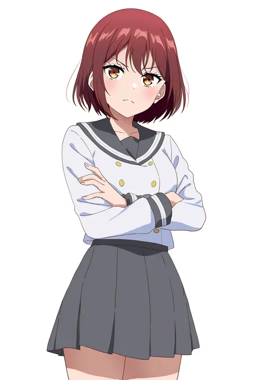 masterpiece, best quality, newest, absurdres, highres, safe, uranohoshi_school_uniform, 1girl, solo, simple_background — by k3scat, made with ComfyUI
