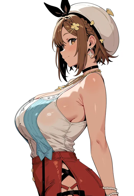 masterpiece, best quality, score_7, safe, reisalin stout, solo, upper body, simple background — by k3scat, made with ComfyUI
