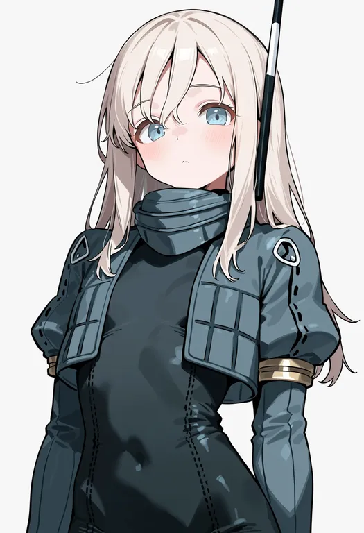 masterpiece, best quality, score_7, safe, u-511 (kancolle), solo, upper body, simple background — by k3scat, made with ComfyUI