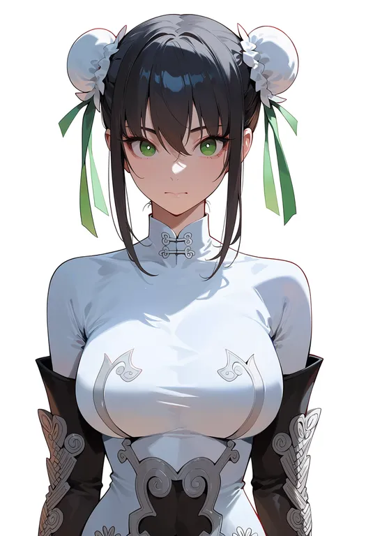 masterpiece, best quality, score_7, safe, qin liangyu (fate), solo, upper body, simple background — by k3scat, made with ComfyUI