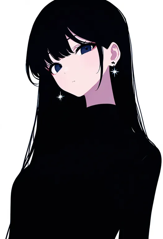 masterpiece, best quality, newest, absurdres, highres, safe, star_earrings, 1girl, solo, simple_background — by k3scat, made with ComfyUI