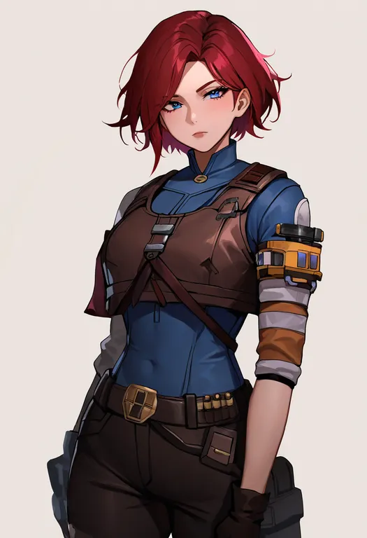 masterpiece, best quality, newest, absurdres, highres, safe, borderlands_the_presequel, solo, simple_background — by k3scat, made with ComfyUI