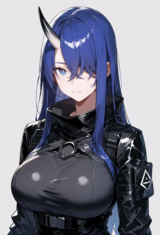 masterpiece, best quality, score_7, safe, hoshiguma (arknights), arknights, solo, upper body, simple background — by k3scat, made with ComfyUI