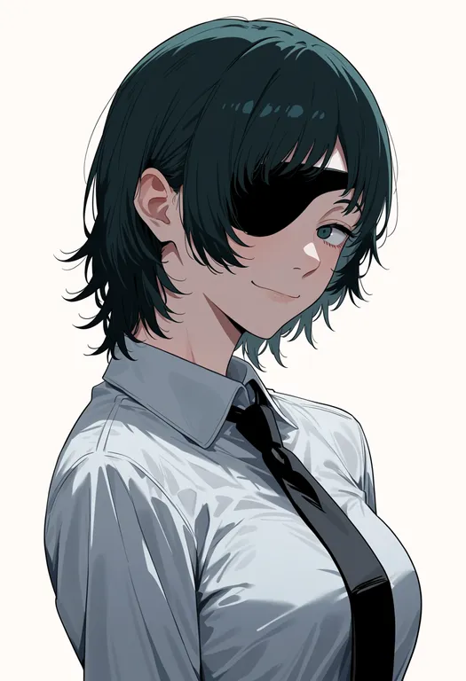 masterpiece, best quality, score_7, safe, himeno (chainsaw man), chainsaw man, solo, upper body, simple background — by k3scat, made with ComfyUI
