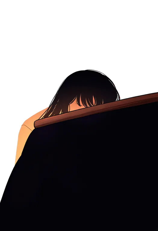masterpiece, best quality, newest, absurdres, highres, safe, under_kotatsu, 1girl, solo, simple_background — by k3scat, made with ComfyUI