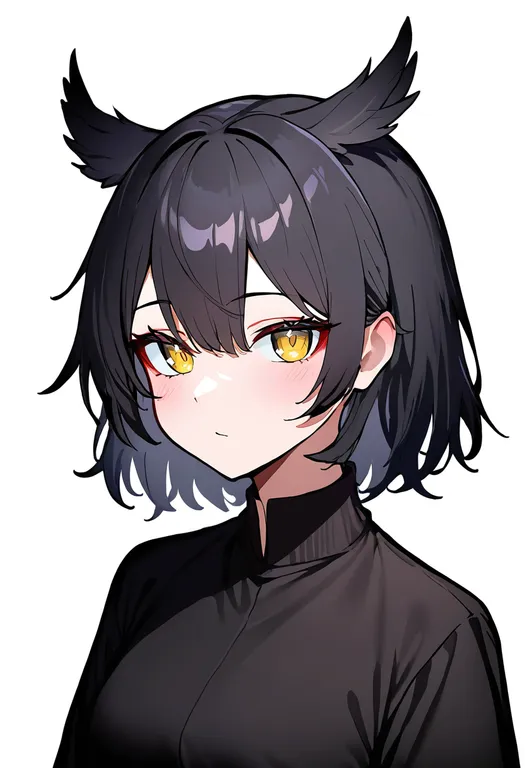 masterpiece, best quality, newest, absurdres, highres, safe, owl_ears, 1girl, solo, simple_background — by k3scat, made with ComfyUI