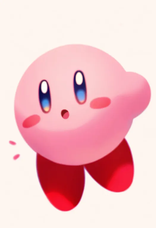 masterpiece, best quality, newest, absurdres, highres, safe, kirby's_dream_land_3, solo, simple_background — by k3scat, made with ComfyUI