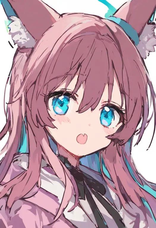 masterpiece, best quality, general, colored inner animal ears, 1girl, solo, simple background — by k3scat, made with ComfyUI