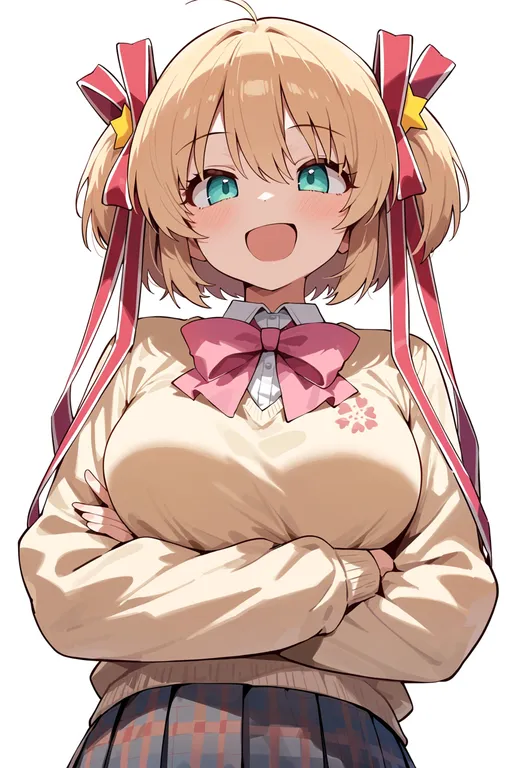 masterpiece, best quality, score_7, safe, kamikita komari, solo, upper body, simple background — by k3scat, made with ComfyUI