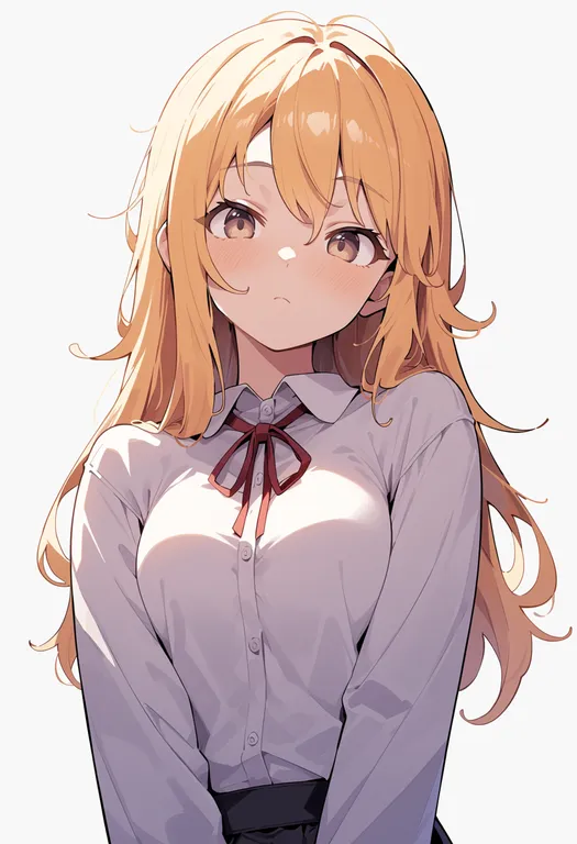 masterpiece, best quality, score_7, safe, label girl (dipp), solo, upper body, simple background — by k3scat, made with ComfyUI