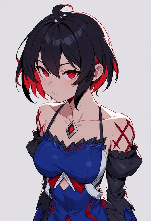 masterpiece, best quality, score_7, safe, seele (alter ego), solo, upper body, simple background — by k3scat, made with ComfyUI