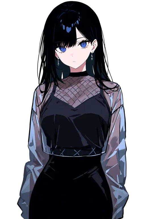 masterpiece, best quality, newest, absurdres, highres, safe, see-through_jacket, 1girl, solo, simple_background — by k3scat, made with ComfyUI