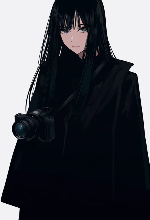 masterpiece, best quality, newest, absurdres, highres, safe, video_camera, 1girl, solo, simple_background — by k3scat, made with ComfyUI
