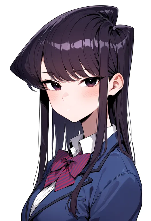 masterpiece, best quality, score_7, safe, komi shouko, solo, upper body, simple background — by k3scat, made with ComfyUI