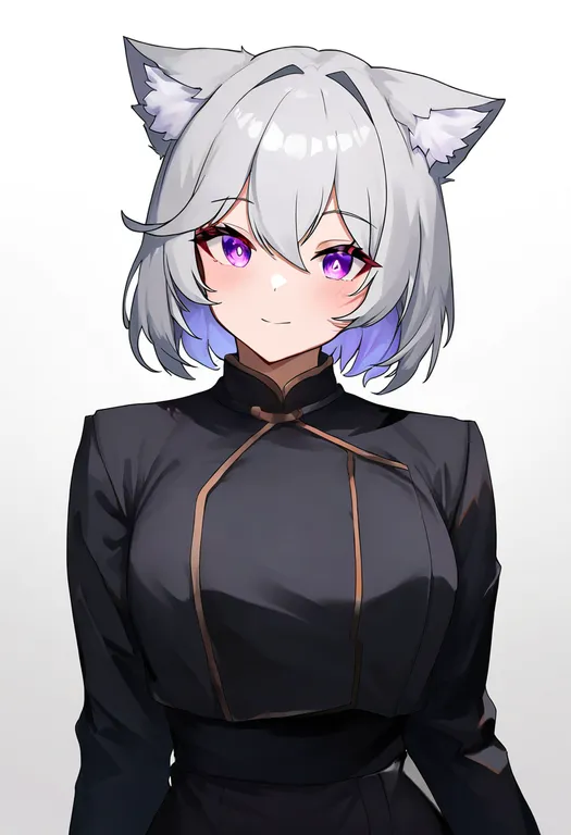 masterpiece, best quality, newest, absurdres, highres, safe, byakko, solo, upper_body, simple_background — by k3scat, made with ComfyUI