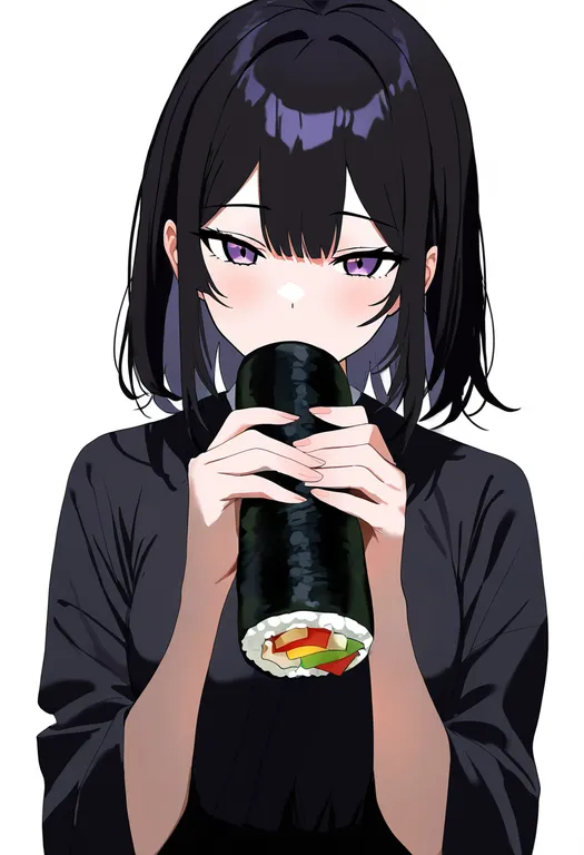 masterpiece, best quality, newest, absurdres, highres, safe, ehoumaki, 1girl, solo, simple_background — by k3scat, made with ComfyUI