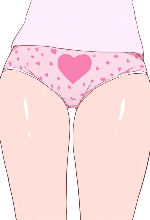 masterpiece, best quality, newest, absurdres, highres, safe, heart_print_panties, 1girl, solo, simple_background — by k3scat, made with ComfyUI