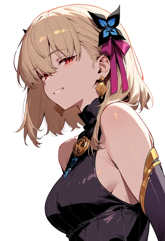masterpiece, best quality, score_7, safe, kama (adult) (fate), solo, upper body, simple background — by k3scat, made with ComfyUI