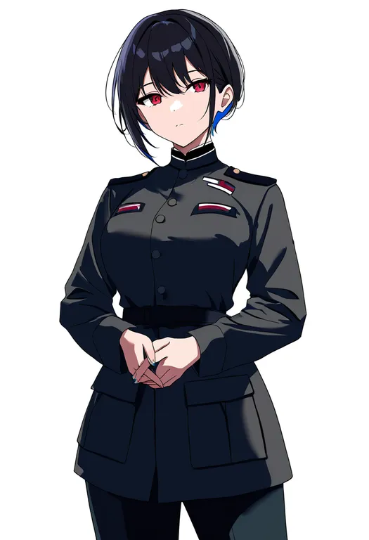 masterpiece, best quality, newest, absurdres, highres, safe, military_combat_uniform, 1girl, solo, simple_background — by k3scat, made with ComfyUI