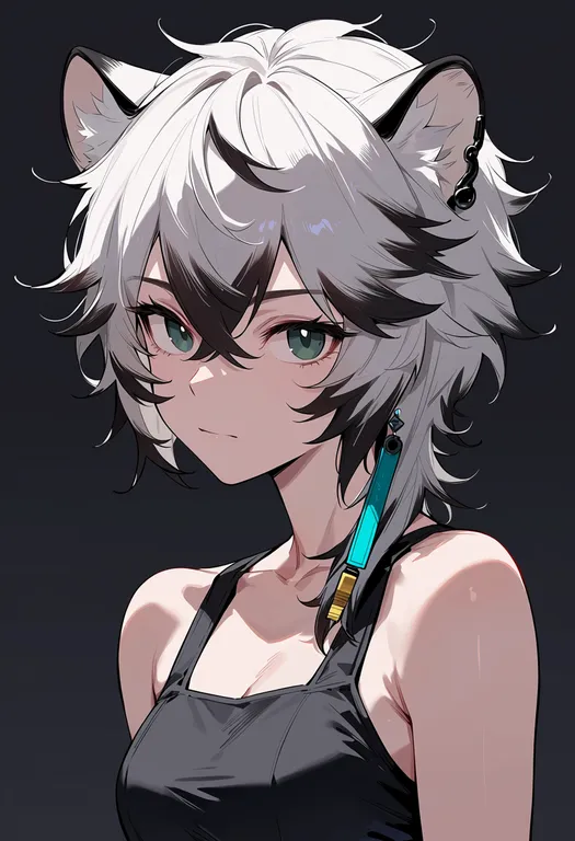 masterpiece, best quality, score_7, safe, cliffheart (arknights), arknights, solo, upper body, simple background — by k3scat, made with ComfyUI