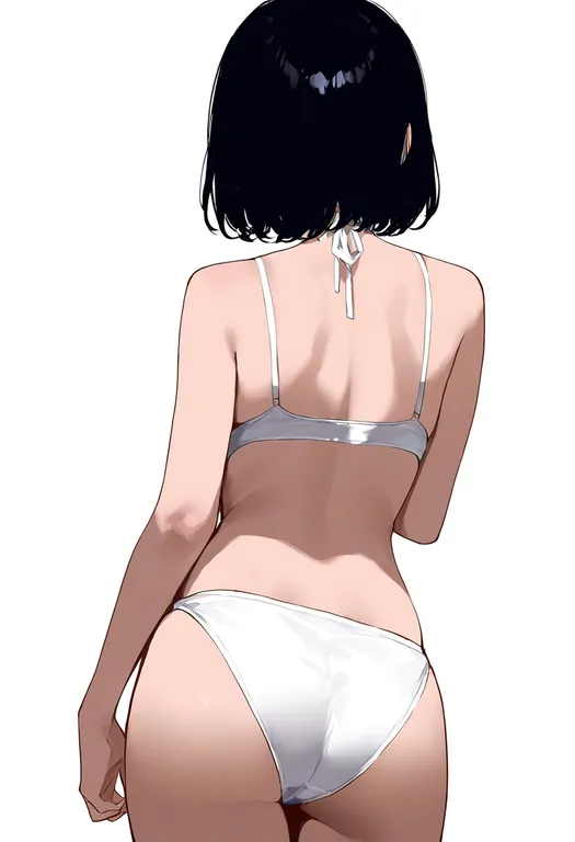masterpiece, best quality, newest, absurdres, highres, safe, white_bikini, 1girl, solo, simple_background — by k3scat, made with ComfyUI