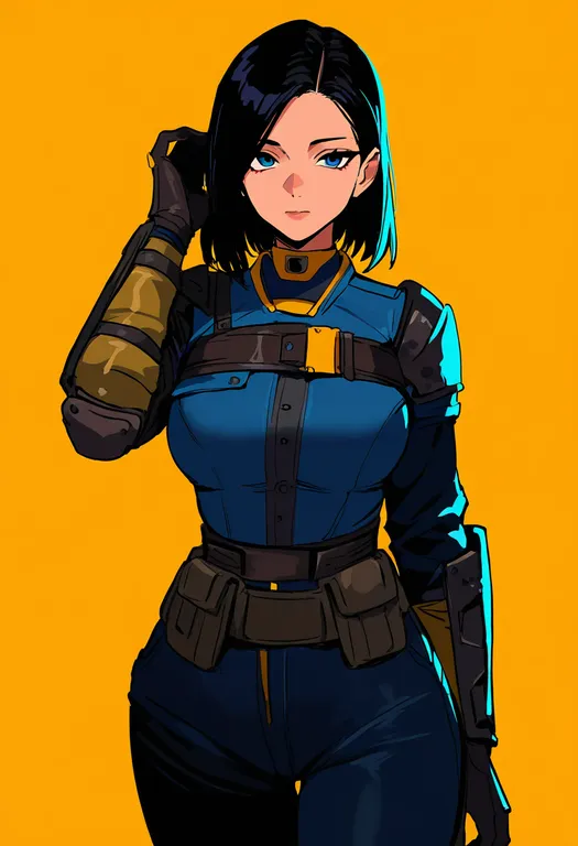 masterpiece, best quality, newest, absurdres, highres, safe, fallout_2, solo, simple_background — by k3scat, made with ComfyUI