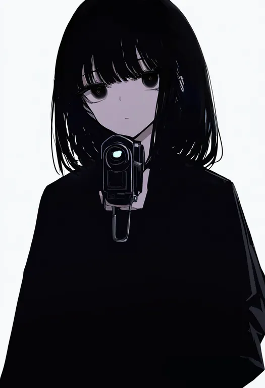 masterpiece, best quality, newest, absurdres, highres, safe, camcorder, 1girl, solo, simple_background — by k3scat, made with ComfyUI