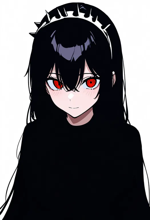 masterpiece, best quality, newest, absurdres, highres, safe, spiked_hairband, 1girl, solo, simple_background — by k3scat, made with ComfyUI