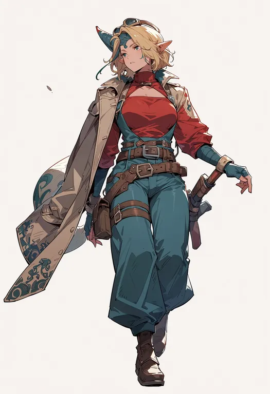 masterpiece, best quality, score_7, safe, breath of fire v, solo, simple background — by k3scat, made with ComfyUI