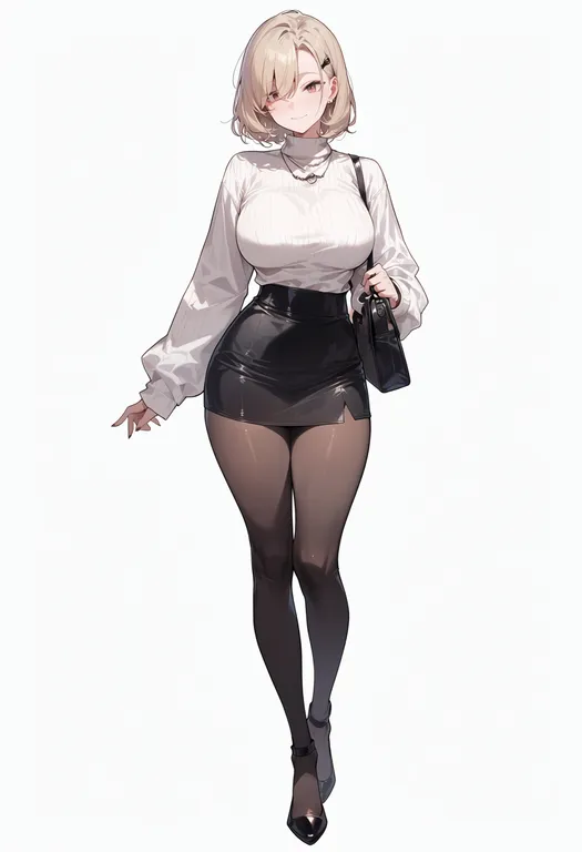 masterpiece, best quality, score_7, safe, cross game, solo, full body, simple background — by k3scat, made with ComfyUI