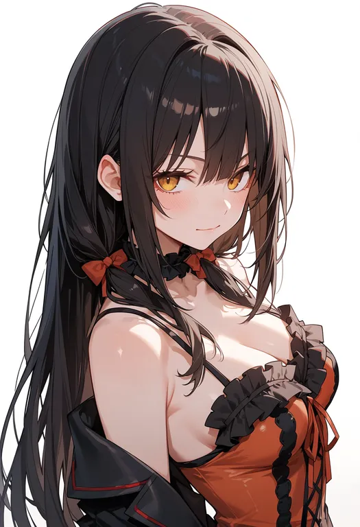 masterpiece, best quality, score_7, safe, tokisaki kurumi, solo, upper body, simple background — by k3scat, made with ComfyUI