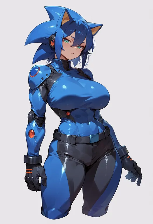 masterpiece, best quality, score_7, safe, sonic (series), solo, simple background — by k3scat, made with ComfyUI
