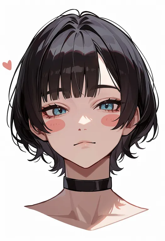 masterpiece, best quality, score_7, safe, blush stickers, 1girl, solo, portrait, simple background — by k3scat, made with ComfyUI