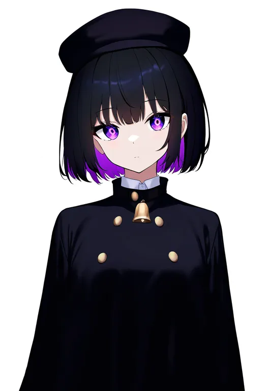 masterpiece, best quality, newest, absurdres, highres, safe, hat_bell, 1girl, solo, simple_background — by k3scat, made with ComfyUI