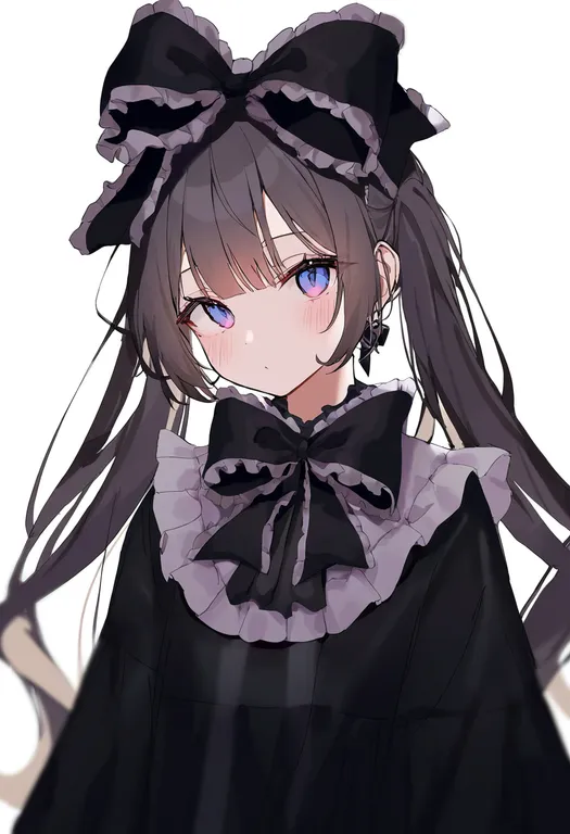 masterpiece, best quality, newest, absurdres, highres, safe, frilled_bow, 1girl, solo, simple_background — by k3scat, made with ComfyUI