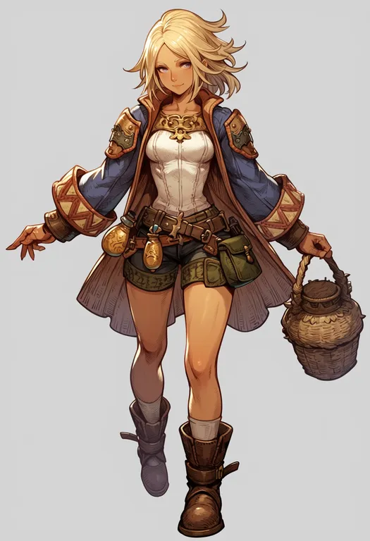 masterpiece, best quality, score_7, safe, final fantasy tactics advance, solo, simple background — by k3scat, made with ComfyUI