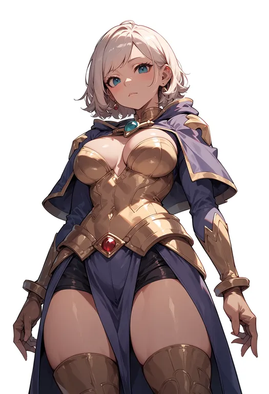 masterpiece, best quality, score_7, safe, ragnarok violet, solo, simple background — by k3scat, made with ComfyUI